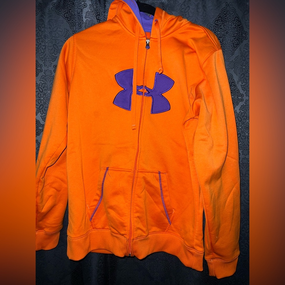 Under Armour Vibrant Orange Hoodie with Purple Accents